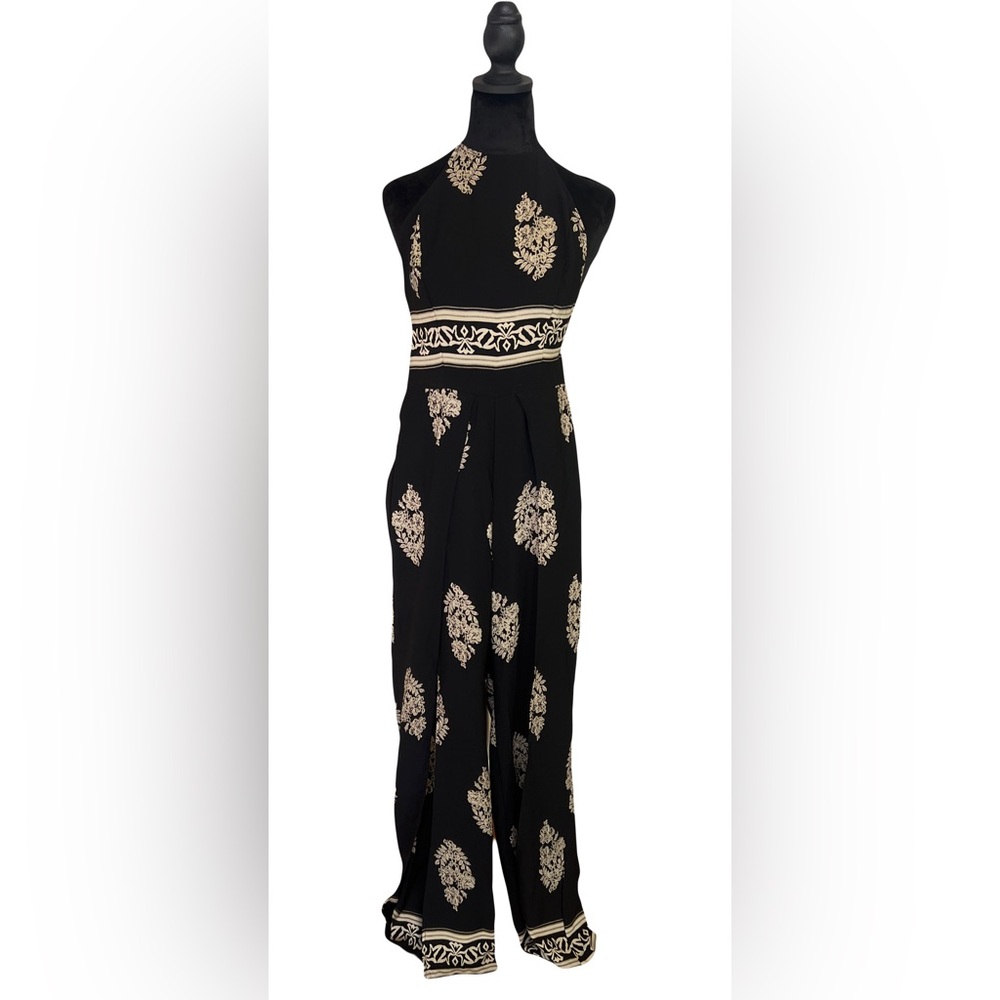 Open Back Slit Leg Jumpsuit